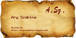 Ary Szabina névjegykártya